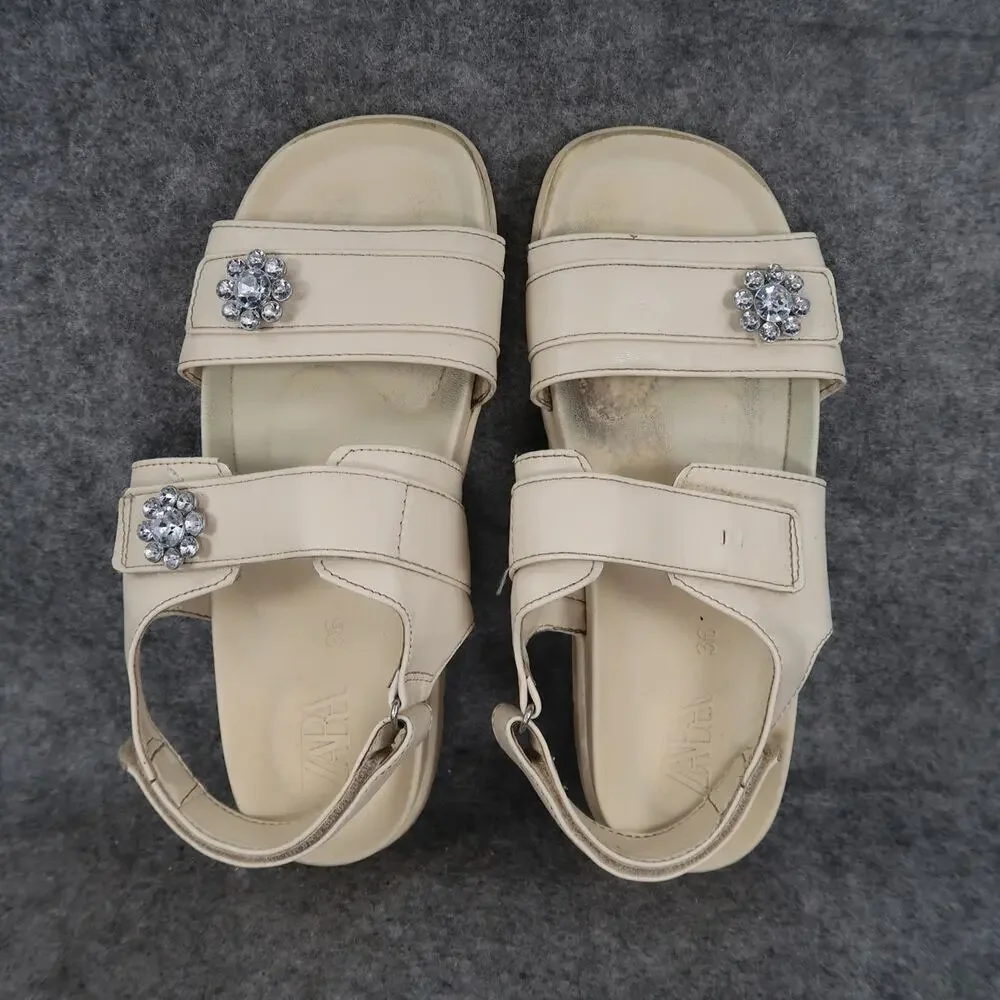 Zara Shoes Womens 36 Sandals Fashion Adjustable Straps Flat Fashion Casual Sport - Picture 6 of 12